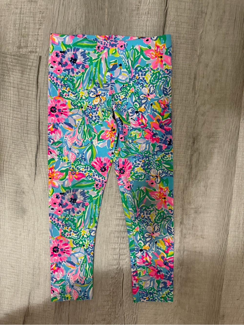 Lilly Pulitzer Tropical Floral Print Leggings - Blue, Pink & Green